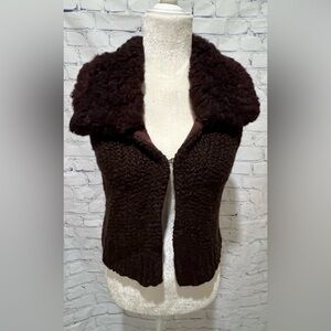 Ann Taylor loft wool blend maroon vest - petite extra small